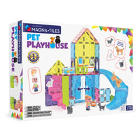 Magna-Tiles Pet Playhouse 50-Piece Magnetic Construction Set-What’s Included: 50 magnetic pieces, including four new pet friends, Mix and Match Animal Caretaker figure and new Slide piece