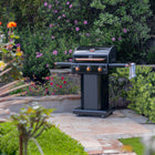 Kenmore 3 Burner Pedestal Gas Grill - Black/Copper-Porcelain Coated Flame Tamers.