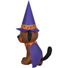 GEMMY Airblown Inflatable Halloween Dog with Witch Hat - 48"-Deflates for easy storage