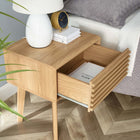 Modway Render End Table - Oak-Full-Extension Glide Drawer