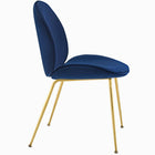 Modway Scoop Gold Stainless Steel Leg Performance Velvet Dining Chair - Navy-Gold Stainless Steel Legs