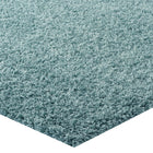 Modway Enyssa Solid Shag Area Rug - 5 ft W x 8 ft L - Aqua Blue/Ivory-High Density / Machine-Woven