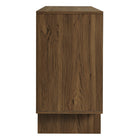 Modway Owen 59" 4 Door Geometric Sideboard - Walnut-Non-Marking Foot Glides