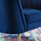 Modway Opportunity Performance Velvet Armchair - Navy-Spring Coil System