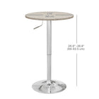 HOMCOM Round Bar Table for 2, Easy Assembly for Home Bar Cocktail Bistro - Beige Grey-Large and round base crafted from electroplated steel for strength
