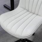 HOMCOM Armless 360-Degree Swivel Computer Desk Chair - Cream White-Materials: Microfiber Cloth (100% Polyester), Foam, Composite Board