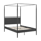 Modway Marlowe 4-Poster Canopy Metal Full Platform Bed - Charcoal-Tapered Metal Frame