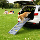 PawHut Foldable Dog/Car Ramp with Anti-Slip - 10 Steps - Grey-Extends to 60.6" (154 cm) to fit most SUVs and trucks without any installation

