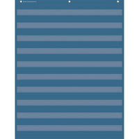 Teacher Created Resources 10 Pocket Chart - 34" x 44" - Slate Blue-Lightweight and durable pocket charts feature colorful designs and hang easily from sturdy, metal grommets