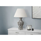Monarch Specialties 28" H Contemporary Table Lamp - Grey Resin / Ivory / Cream Shade-Enjoy versatile lighting options with the convenient 3-way switch that holds up to a 100W bulb (3-way bulb not included), allowing you to effortlessly adjust the brightness and create the perfect ambiance in any room