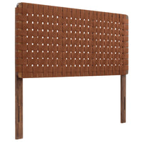 Modway Sparta Weave Vegan Leather Full Headboard with - Walnut Brown-Full Size Headboard Only