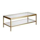 Hudson&Canal Alexis 45"W Rectangular Coffee Table - Brass-A modern contemporary design for your living room, den, and more