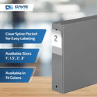 Davis Group Premium Economy Binder - Round Ring - 2" - Grey - 6 Pack-Round Ring, Non-Locking