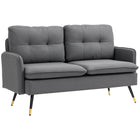 HOMCOM 55" Loveseat Sofa with Tufted Back - Dark Grey-Two-seater design is excellent for limited spaces yet spacious enough to curl up to read  