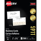 Avery 2" x 3 1/2" Premium Quality Business Cards, for Laser Printers - White - 2500 Pack-White, Paper