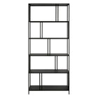 Hudson&Canal Cortland 34" Wide Rectangular Bookcase - Blackened Bronze-Features a metal top and shelves