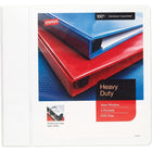 Staples Heavy-Duty View Binder with D-Rings - 4" - White-Back-mounted rings allow pages to lie flat