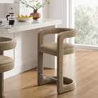 Modway Winslow Performance Velvet Counter Stool - Taupe-Stain-Resistant Upholstery