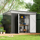 Outsunny 9' x 4' Storage Shed-Double hinged doors simplify entry with added security features
