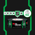 3M  2525 All Weather Duct Tape - 1.88" W x 25 yd L - Grey-Powerful adhesive creates a long-lasting bond on contact