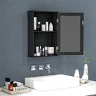 Kleankin Wall Mount Bathroom Mirror Cabinet with Shelves - Black-Mirror outside for better preparation for morning makeup or shaving 