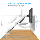 ShoppingAll SA-GM212U Adjustable Single Gas Spring Monitor Mount Desk Stand for 15"-32" Monitor - White-6