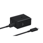 Samsung 50W Power Adapter Duo - Black-Super Fast Charging : Galaxy S10 5G, Galaxy Note10, Galaxy Z Fold2, Galaxy Z Flip3 & Later / Galaxy A90 5G, A80, A70, A52, A33, A23, A05, A15 & Later / Galaxy M31s, M51, M62, M23, M53, M14 & Later / Galaxy Tab S7 & Later; Super Fast Charging 2.0 : Galaxy Note 10+, Galaxy S20 Ultra, Galaxy S22+, Galaxy S22 Ultra, Galaxy S23+, Galaxy S23 Ultra, Galaxy S24+, Galaxy S24 Ultra / Galaxy Tab S7 & Later