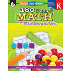 Shell Education Practice, Assess, Diagnose (SEP50803) : 180 Days Of Math Book - Grade Kindergarten-Ages 5 and grades kindergarten