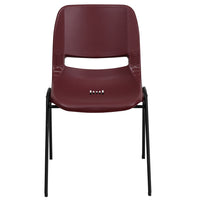 Flash Furniture HERCULES Series Burgundy Ergonomic Shell Stack Chair with Black Frame-Set of 5 Multipurpose Stack Chairs