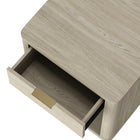 Manhattan Comfort Evelyn 20" Modern 1-Drawer Nightstand - Natural-Raised Platform Mop Base Design Allows for Easy Cleaning