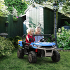 Aosom 12V Kids 2-Seater Ride-On UTV - Blue-Low power alarm function, more quality battery 