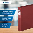 Davis Group Premium Economy Binder - Round Ring - 1.5" - Burgundy - 6 Pack-Round Ring, Non-Locking