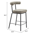 Zuo Kede Counter Stool - Green Tweed-8