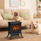 HOMCOM 750/1500W Portable Electric Fireplace Heater - Black-Two adjustable heating modes (750W/1500W) 