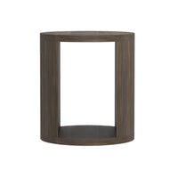 Manhattan Comfort Alure 20" Contemporary End Table - Walnut-Round end table design with clean, modern silhouette