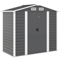 Outsunny 7' x 4' Outdoor Storage Shed-Seven support columns with crossbeams and foundation kit for enhanced stability
