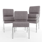 Flash Furniture HERCULES Series 21"W Stacking Church Chair - Silver Vein Frame - Grey Fabric-Silver Vein Frame Finish