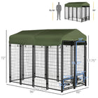 PawHut Outdoor Dog Kennel - 8' x 4' x 6' - Green-Lockable design to ensure dog secure and the large door for easy access 