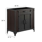 Modway Steamforge 36" Bathroom Vanity Cabinet - Black/Walnut-Pivot Hinges