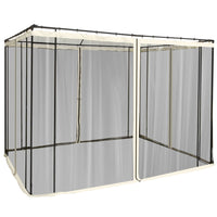 Outsunny Replacement Mosquito Netting for Gazebo 10' L x 10' W - Cream White-Four separate panels with a zipper on each panel to connect with the adjoining piece  