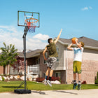 Soozier Portable Basketball Hoop with 33" Shatterproof Board-Two options (2-section/3-section pole) each offer 5 height settings for maximum flexibility
