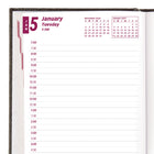 Brownline 2027 Daily Planner with Perfect Binding and Rigid Lizard-Like Cover - 8" x 5" - Black-Tear-off corners