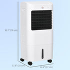 HOMCOM 31" Evaporative Air Cooler with 4 gal Water Tank - White-Air filter system keeps the air fresh and clean 