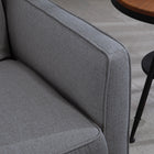 HOMCOM Modern Convertible Sofa Bed - Charcoal Grey-Solid beech wood legs bring stability