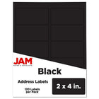 JAM Paper Mailing Address Labels, 2" x 4", Black, 120 Pack (302224394)-Mailing address labels