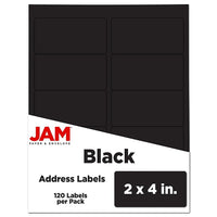 JAM Paper Mailing Address Labels, 2" x 4", Black, 120 Pack (302224394)-Mailing address labels