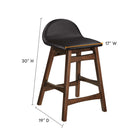 Modway Juno Wood Counter Stool - Brown - Set of 2-Rubberwood and Plywood