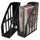 Storex File Magazine Recycled - Black - 2 Pack-Plastic construction