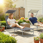 Outsunny Outdoor Lounge Chair - for Beach - Camping - Hiking - Backyard - Grey-With 4-level adjusted lounge position for maximum comfort