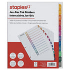 Staples Pre-Printed Index Dividers - Jan-Dec - Coloured-Tab dividers are labeled Jan to Dec to get documents organized